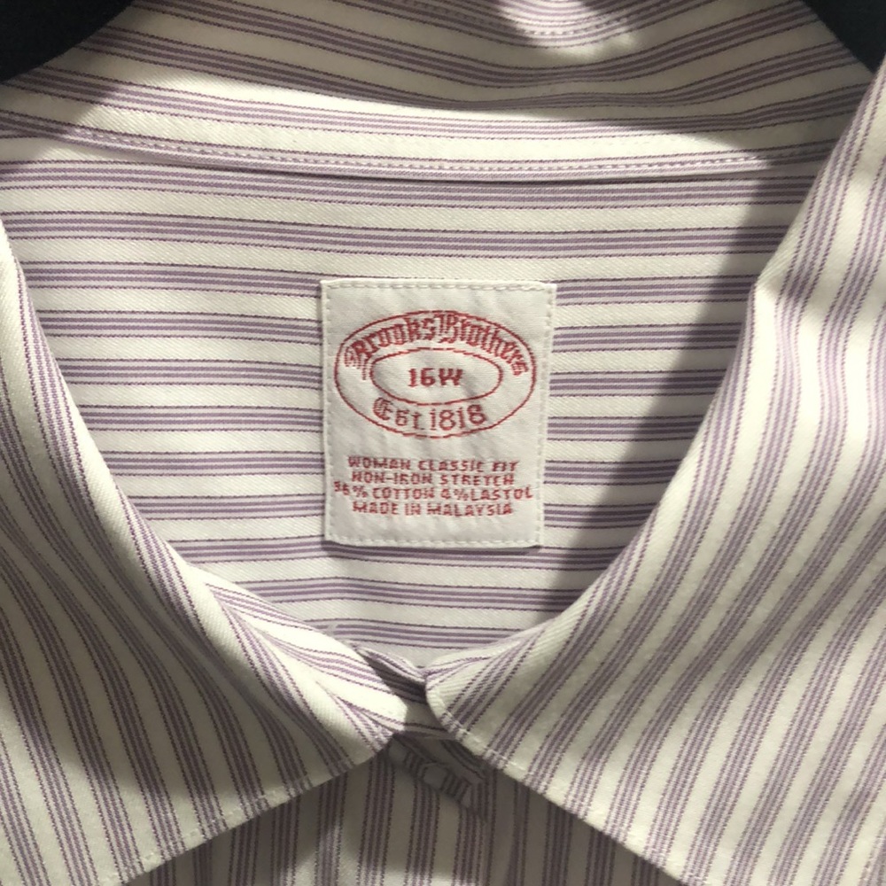Brooks Brothers Women’s pinpoint striped Oxford. Size 16W. - Picture 3 of 4
